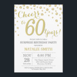 Convite Surpresa: 60º aniversário Dourado Diamante de Lite<br><div class="desc">Surpreenda o 60º Convite de Aniversário com Dourado Fundo de Diamante Glitter. Dourado Confetti. Aniversário Adulto. Homens ou Mulheres Aniversário.
Para mais personalização,  clique no botão "Personalizar" e use a ferramenta design para modificar este modelo.</div>