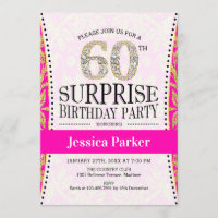 Surpresa 60º aniversário - Dourado rosa branco