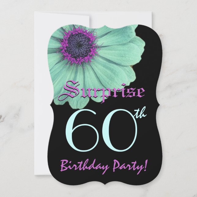 Convite SURPRESA 60º aniversário Modelo Verde Margarida Ro (Frente)