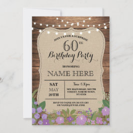 Convite SURPRESA 60.ª e qualquer Festa de aniversário de i