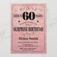 Surpresa: 60.º aniversário Rosa Rosa Dourada Brilh