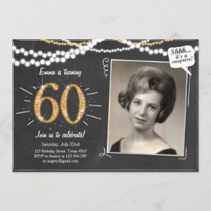 Convite Surpresa 60 60 Douradas viagens de aniversário