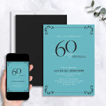 Convite Surpresa 60 e fabulosa Turquesa e Aniversário Negr<br><div class="desc">É uma surpresa especial no 60º aniversário, e é hora de comemorar! Você quer jogar o melhor baluarte na cidade? Certifique-se de que comece com o mais alto estilo com este 60 e Fabuloso Convite de Aniversário para Caligrafia Branca e Negra. Certamente dará o tom para uma celebração glamourosa. Este...</div>