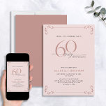 Convite Surpresa 60 e fabuloso aniversário rosa e preto<br><div class="desc">É uma surpresa especial no 60º aniversário, e é hora de comemorar! Você quer jogar o melhor baluarte na cidade? Certifique-se de que comece com o maior estilo com este 60 e Fabuloso Convite de Aniversário para Caligrafia Rosa e Negra. Certamente dará o tom para uma celebração glamourosa. Este belo...</div>