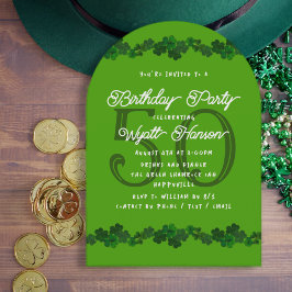 Convite Surpresa Aniversário Adulto Trevos de Shamrock Ver