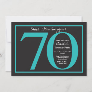 Convite Surpresa Aniversário de 70 anos Quadro Negro e Ver