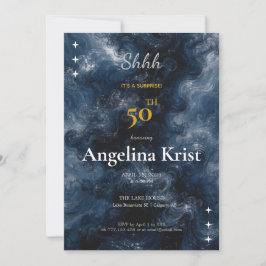 Convite Surpresa Azul Meia-Noite Aniversário Marco