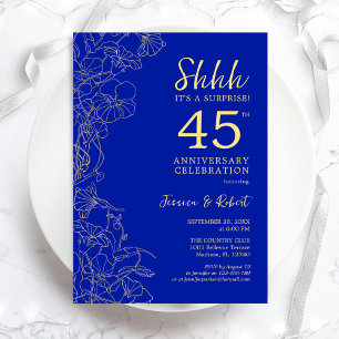 Convite Surpresa Azul Safira 45º Aniversário