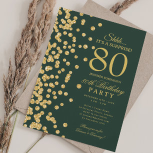 Convite Surpresa Brilho Dourado Festa de Aniversário de 8