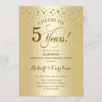 Surpresa Celebração de 5º Aniversário Dourado