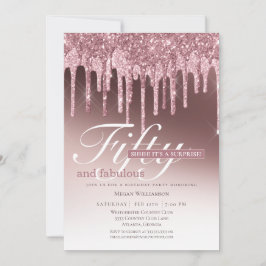 Convite Surpresa, cor-de-rosa, cinquenta e fabuloso aniver