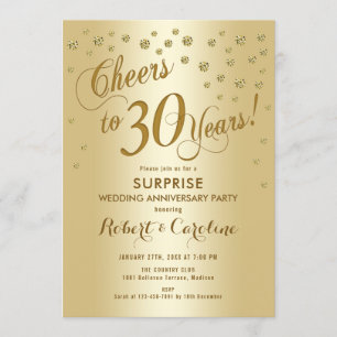 Convite Surpresa de 30 anos de casamento - Ouro
