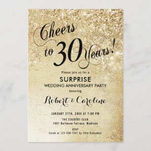 Convite Surpresa de 30 anos de casamento - Ouro