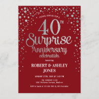 Surpresa de 40º Aniversário - Vermelho Rubi e Prat
