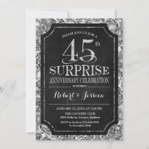 Convite Surpresa de 45º Aniversário de Casamento - Ouro Pr