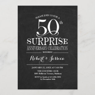Convite Surpresa de 50º Aniversário de Casamento Quadro de