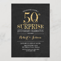 Surpresa de 50 anos de casamento em quadro-negro d
