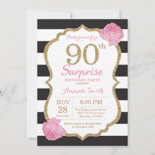 Convite Surpresa de 90 Anos de Nascimento Rosa Pre