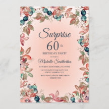 Surpresa de Aniversário 60º Mulheres Rosa Floral A