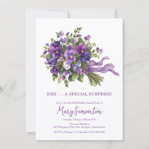 Convite Surpresa de Aniversário de 25 anos Buquê Floral Ro