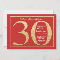 Surpresa de Aniversário de 30 anos Vermelho e Dour