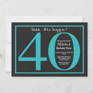 Convite Surpresa de Aniversário de 40 anos em Quadro Negro
