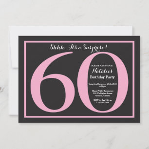 Convite Surpresa de Aniversário de 60 anos em quadro negro
