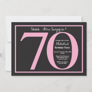 Convite Surpresa de Aniversário de 70 anos em Quadro Negro