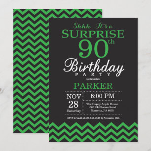 Convite Surpresa de Aniversário de 90 anos com Chevron Pre