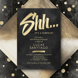 Convite Surpresa de Aniversário Dourado