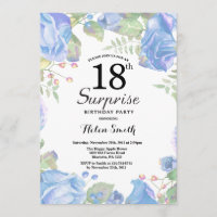 Surpresa de Azul Botânico Floral 18º Aniversário
