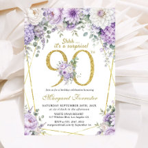 Surpresa Dourada Aniversário de 90 anos Floral Rox