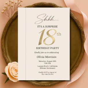 Convite Surpresa Elegante de 18 Anos