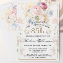 SURPRESA Elegante Floral Pintado Aniversário de 85