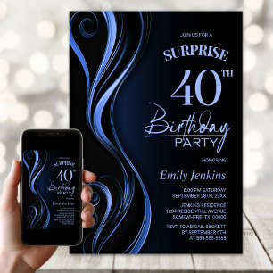 Convite Surpresa Festa de aniversário de 40 anos de Azul N