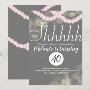 Convite Surpresa Festa de aniversário de Shhhhhhh Pearl P