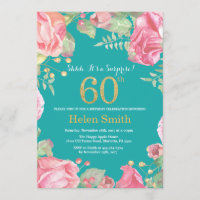 Surpresa Floral 60º aniversário Dourada e Teal