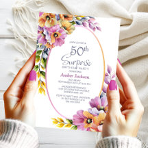 Surpresa Floral Moderna em Rosa e Laranja para 50º