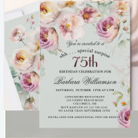 Surpresa Floral Pintada Elegante de 75 Anos de Ida