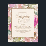 Convite Surpresa Floral Púrpura Suave, Rosa, 60º Aniversár<br><div class="desc">Linda cor-de-água rosa e púrpura floral com folhas verdes sábias surpresa botânica 60º convite de aniversário sobre fundo creme. Entre em contato conosco para obter ajuda com a personalização ou para solicitar produtos correspondentes.</div>