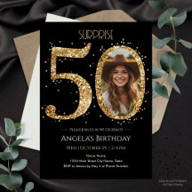 Surpresa Foto Aniversário de 50 anos com Brilho Do