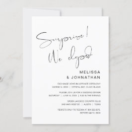 Convite Surpresa, nós fugimos, Partido de Elopemento de Ca