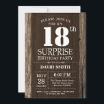 Convite Surpresa Rustic 18th Birthday Invitation Vintage<br><div class="desc">Surpresa Rustic 18º Convite de Aniversário com o Fundo Rustic Wood. Vintage Retro Country. Aniversário Adulto. Homens ou Mulheres Aniversário. Menino ou Menina Menina Menina Adolescente Convidam. 13 15 de 16º 18º 20 21rua 30 de 40º 50º 80 de 60º 70 de 100º. Qualquer Idade. Para mais personalização, clique no...</div>