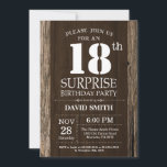 Convite Surpresa Rustic 18th Birthday Invitation Vintage<br><div class="desc">Surpresa Rustic 18º Convite de Aniversário com o Fundo Rustic Wood. Vintage Retro Country. Aniversário Adulto. Homens ou Mulheres Aniversário. Menino ou Menina Menina Menina Adolescente Convidam. 13 15 de 16º 18º 20 21rua 30 de 40º 50º 80 de 60º 70 de 100º. Qualquer Idade. Para mais personalização, clique no...</div>