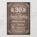 Convite Surpresa Rustic aniversário de 30 anos Invitation<br><div class="desc">Surpresa, Rustic aniversário de 30 anos Invitation com fundo de madeira rustica e padrão de flor floral. Aniversário Adulto. Homens ou Mulheres Aniversário. Menino ou Menina Menina Menina Adolescente Convidam. 13 15 de 16º 18º 20 21rua 30 de 40º 50º 80 de 60º 70 de 100º. Qualquer Idade. Para mais...</div>