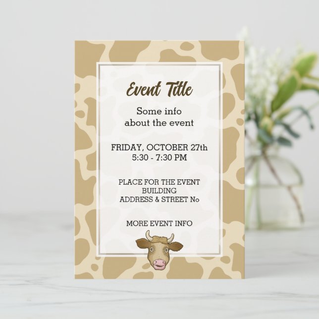 Convite Surpreso à Vaca (Em pé/Frente)