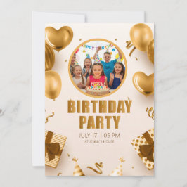 Convite Surprise birthday party with a rose gold design
