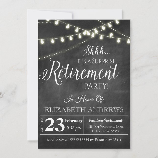 Convite Surprise Retirement Party Invitation (Frente)