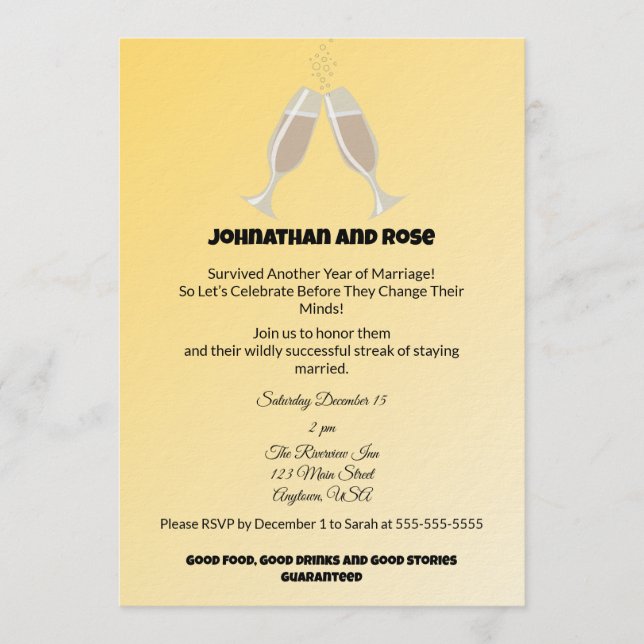 Convite Survived another Year of Marriage (Frente)