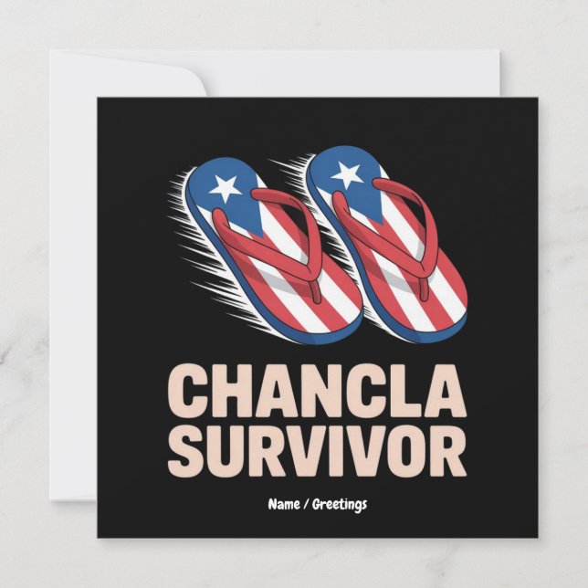 Convite Survivor Chancla Funny Porto Rico Piada Presente (Frente)